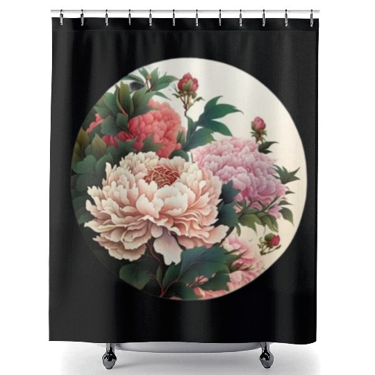 Peony flowers Shower Curtains