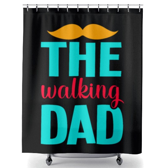 The walking dad Shower Curtains