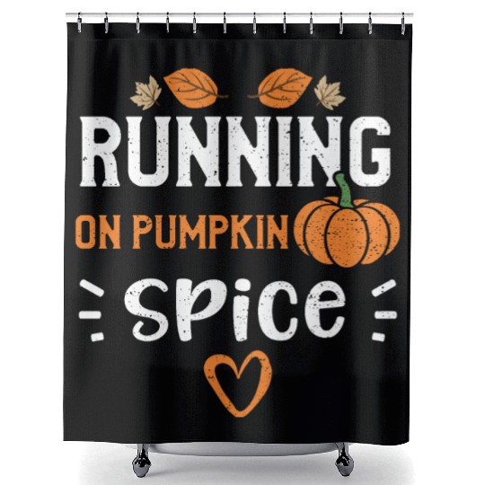 Running on Pumpkin Spice - Pumpkin Shower Curtains