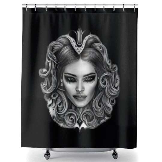Playing Card Design - Hearts Shower Curtains