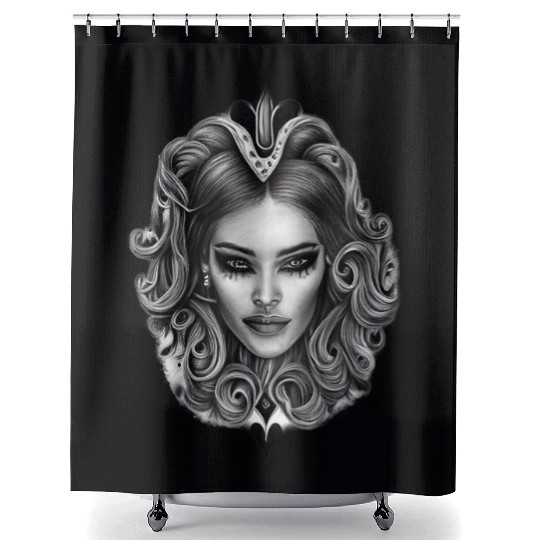 Playing Card Design - Hearts Shower Curtains
