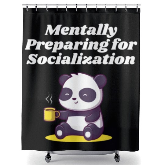 Mentally Preparing for Socialization Nerd Introver Shower Curtains