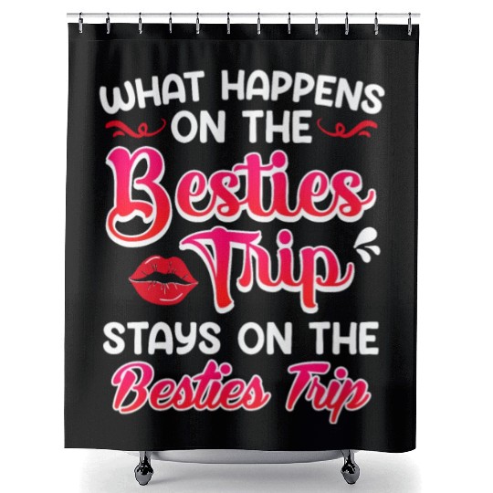 Besties Trip Friends Summer Vacation Spring Break Shower Curtains