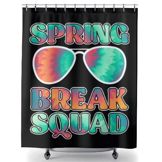 Spring Break Squad Summer Vacation Spring Break Shower Curtains