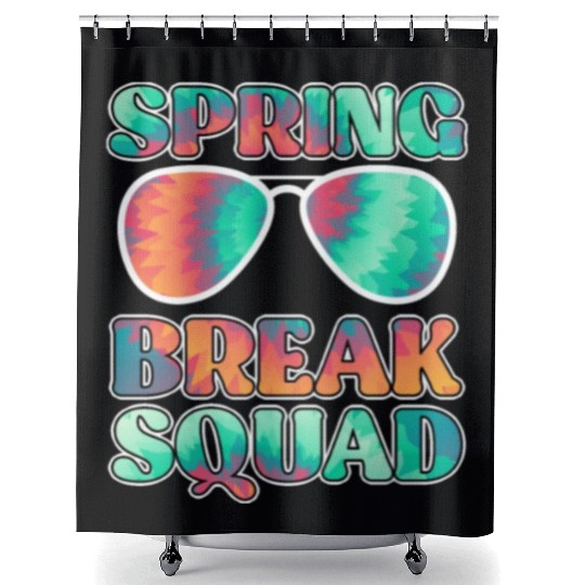 Spring Break Squad Summer Vacation Spring Break Shower Curtains