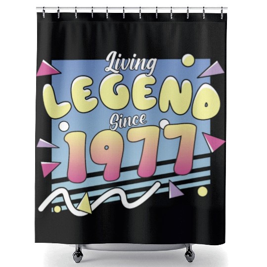 Living Legend Since 1977, 80s Themed Birthday Shower Curtains