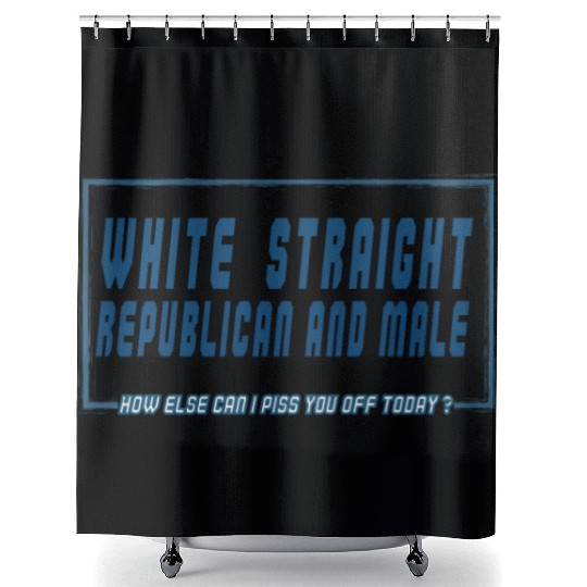 White Straight Republican and Male Shower Curtains
