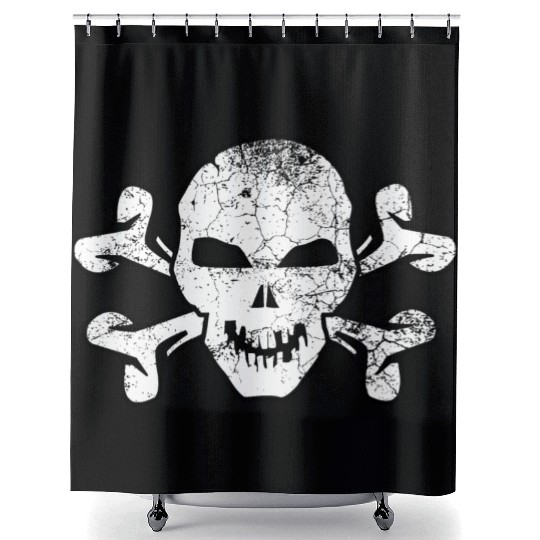 Cracked Skull And Crossbones Shower Curtains