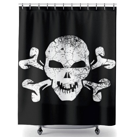 Cracked Skull And Crossbones Shower Curtains