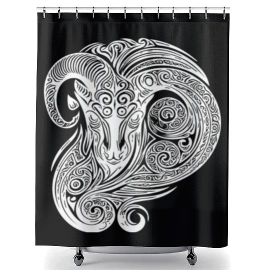 Elegant Capricorn Vintage T Tattoo Shower Curtains