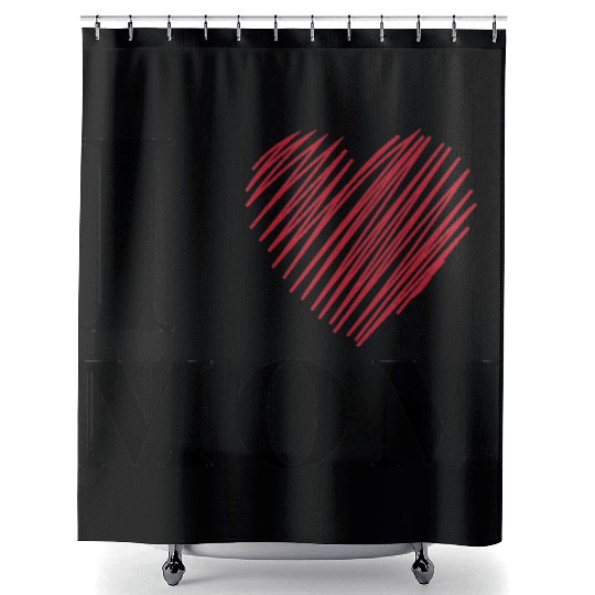 I Love My Mom, mother's day Shower Curtains