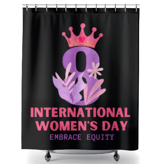 International Women's Day Embrace Equity 2023 Shower Curtains
