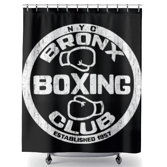 Bronx Boxing Club Squared Circle Distressed Shower Curtains