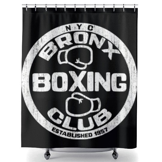 Bronx Boxing Club Squared Circle Distressed Shower Curtains