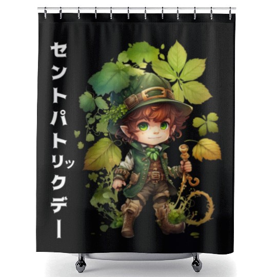 St Patrick's Day Anime Shower Curtains for Baby Kids Adults