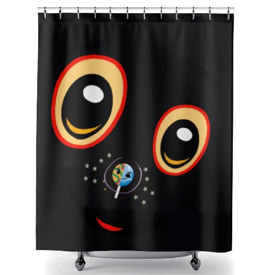 Puppy Astro Pop Shower Curtains