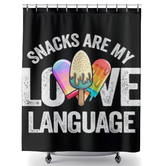 Snacks Are My Love Language Shower Curtains