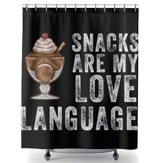 Snacks Are My Love Language Shower Curtains