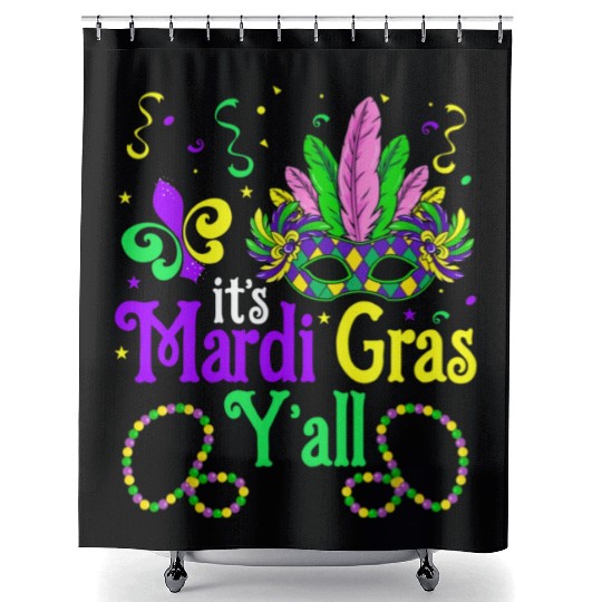 Its Mardi Gras Yall Shower Curtains Mardi Gras Party Mask