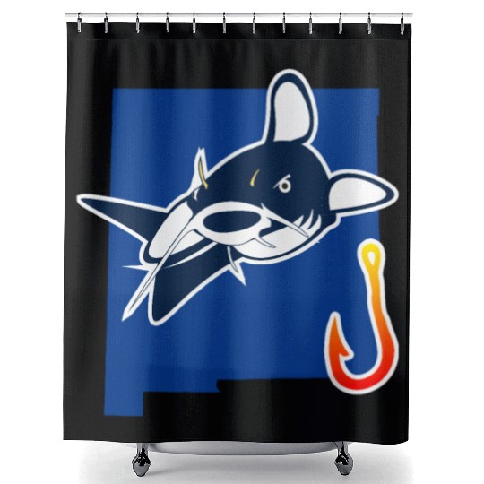 Catfishing Season New Mexico State Flag Fish Rod Shower Curtains
