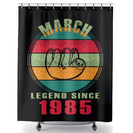 March vintage 1985 38th birthday gift man Shower Curtains
