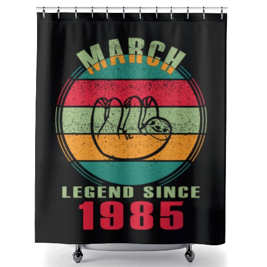 March vintage 1985 38th birthday gift man Shower Curtains
