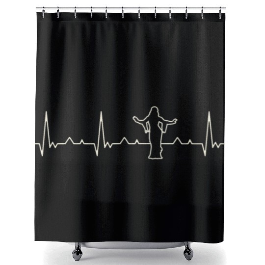 Belly Dance Girl. Heart. Love. EKG. Pulse. Beat. Shower Curtains