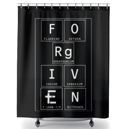 Forgiven Periodic Table Bible Verse Christian Scie Shower Curtains