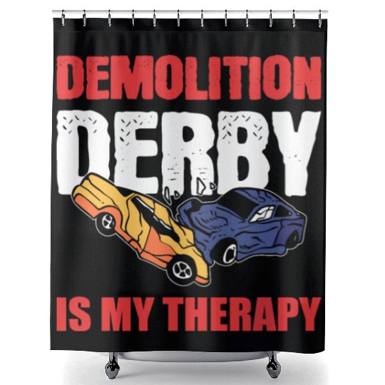Demolition Derby Is My Therapy Race Track Shower Curtains