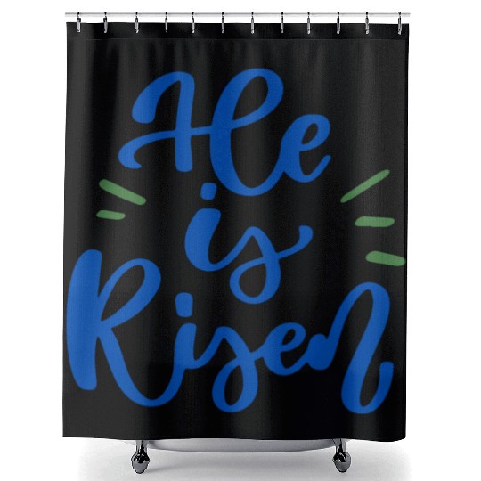 He Is Risen Religious Easter Shower Curtains