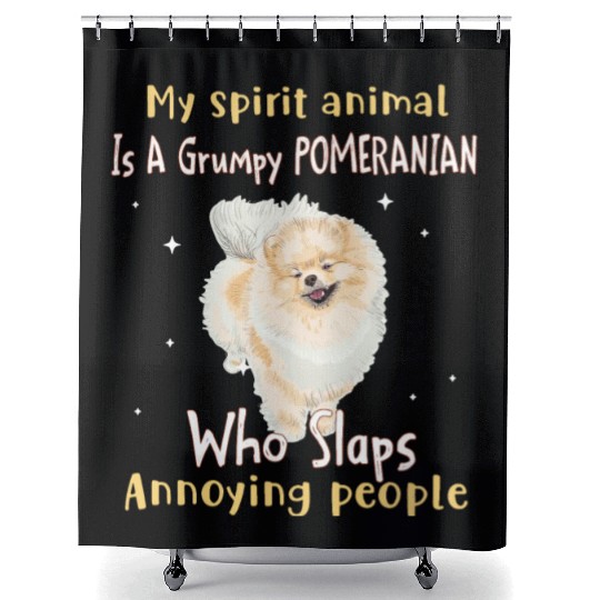My Spirit animal Is A Grumpy Dog Shower Curtains