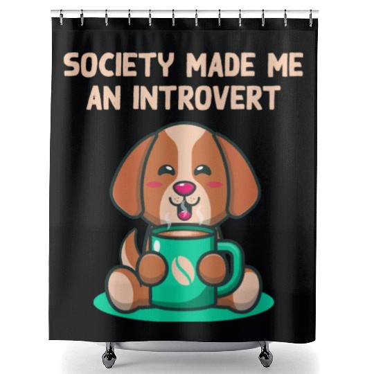 Handcrafted by Society Introvert Sayings Antisocia Shower Curtains