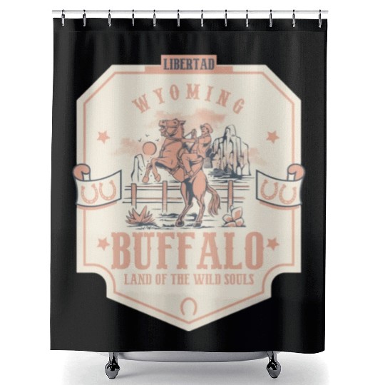 buffalo wyoming wild west town Shower Curtains