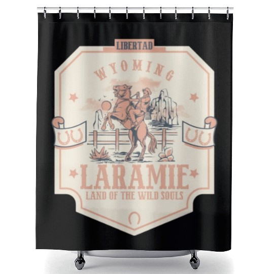 laramie wyoming wild west town Shower Curtains