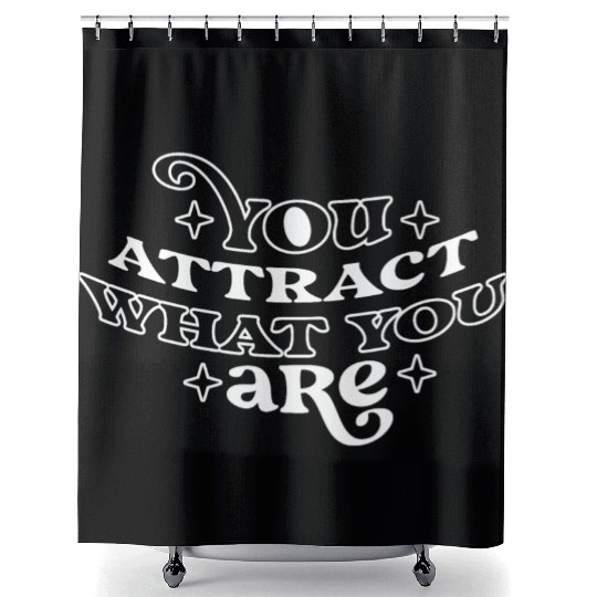Law of Attraction Typography Manifest Quote Shower Curtains