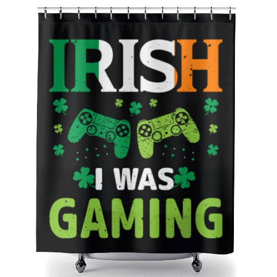 Irish i Was Gaming Shower Curtains