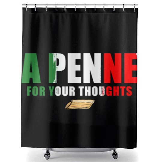 A Penne For Your Thought Italian Italy Flag Pasta Shower Curtains