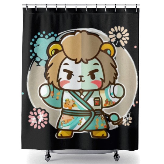 Lion kimono Shower Curtains