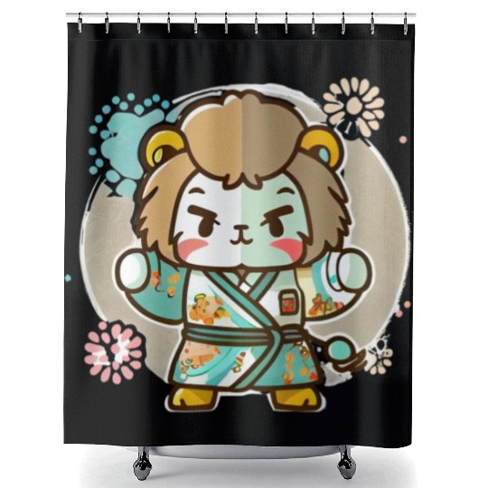 Lion kimono Shower Curtains