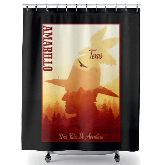 Amarillo Texas wild west town Shower Curtains