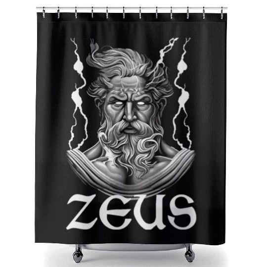 Zeus God Lightning Greek Mythology Shower Curtains