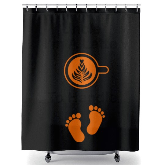 Uncle I'm A Latte To Handle Funny Baby, Coffee Shower Curtains