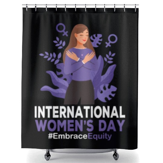International Women's Day 2023 8 March IWD Embrace Shower Curtains