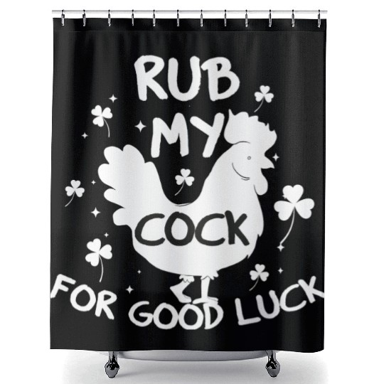 rub my cock for good luck Shower Curtains