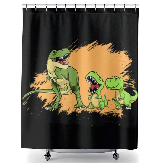 I Love My Dinosaurs Family Reptile Family Dinosaur Shower Curtains