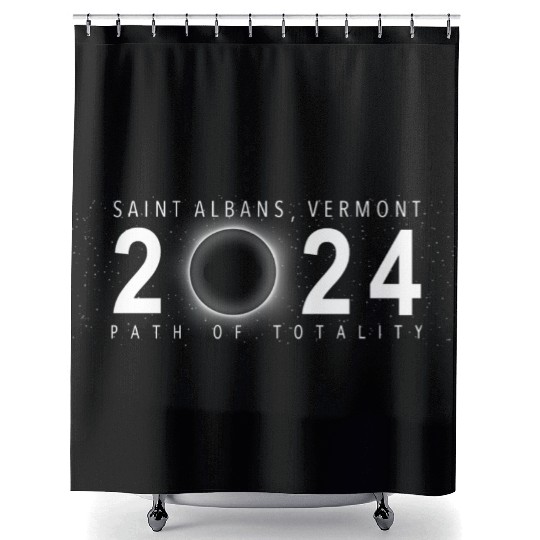 Solar Eclipse Saint Albans Vermont April 8 2024 Shower Curtains