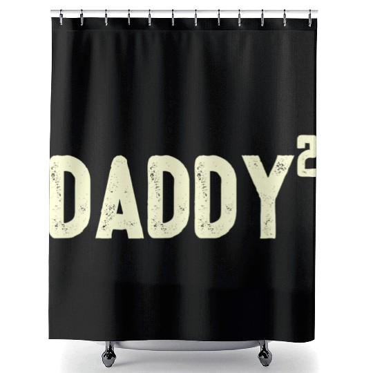 Mens Daddy to be of 2 kids 2nd power squared Dad s Shower Curtains