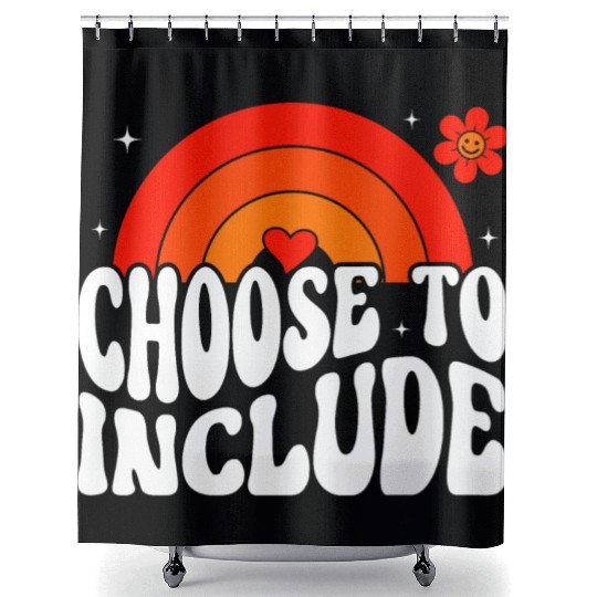 Choose To Include For Autism Teacher Shower Curtains
