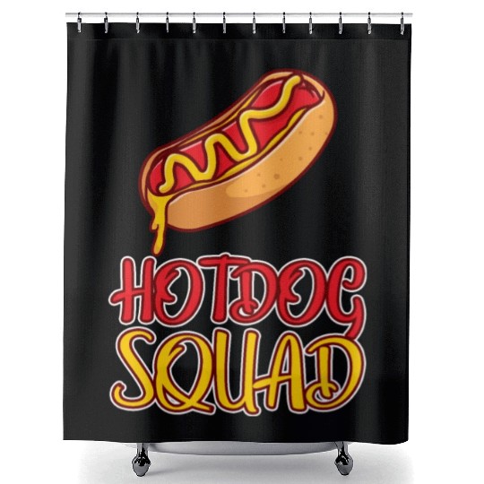 Hot Dog Squad Cool Weiner Puppy Dog Lover Humor Shower Curtains