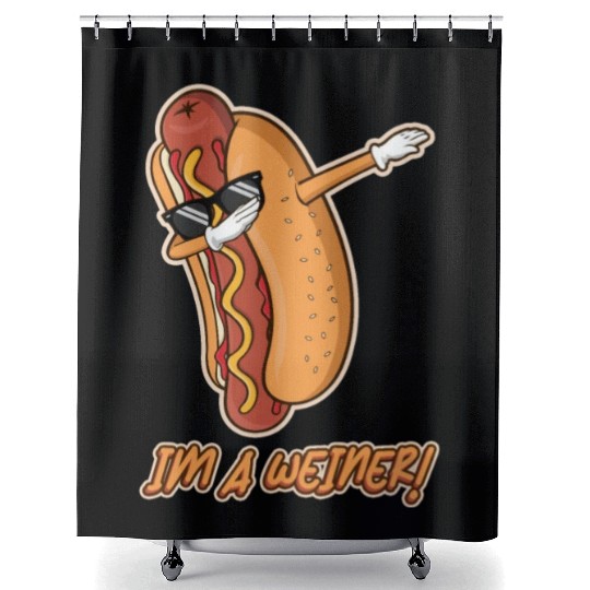 I'm a weiner Funny Dabbing Dance Hotdog Lover Pun Shower Curtains